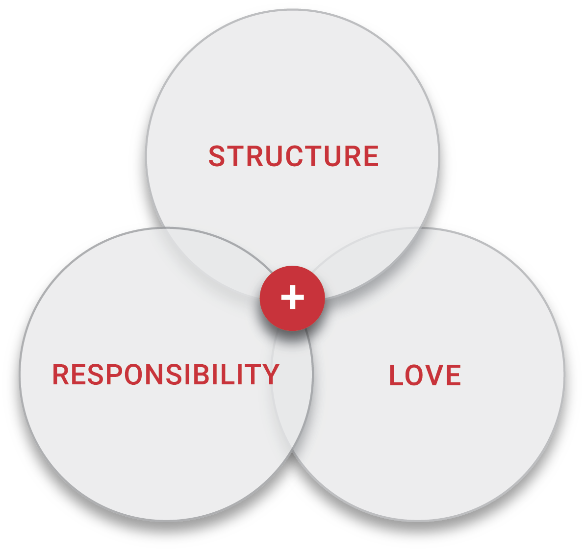 Diagram showing Structure, Accountability, and Love overlapping.